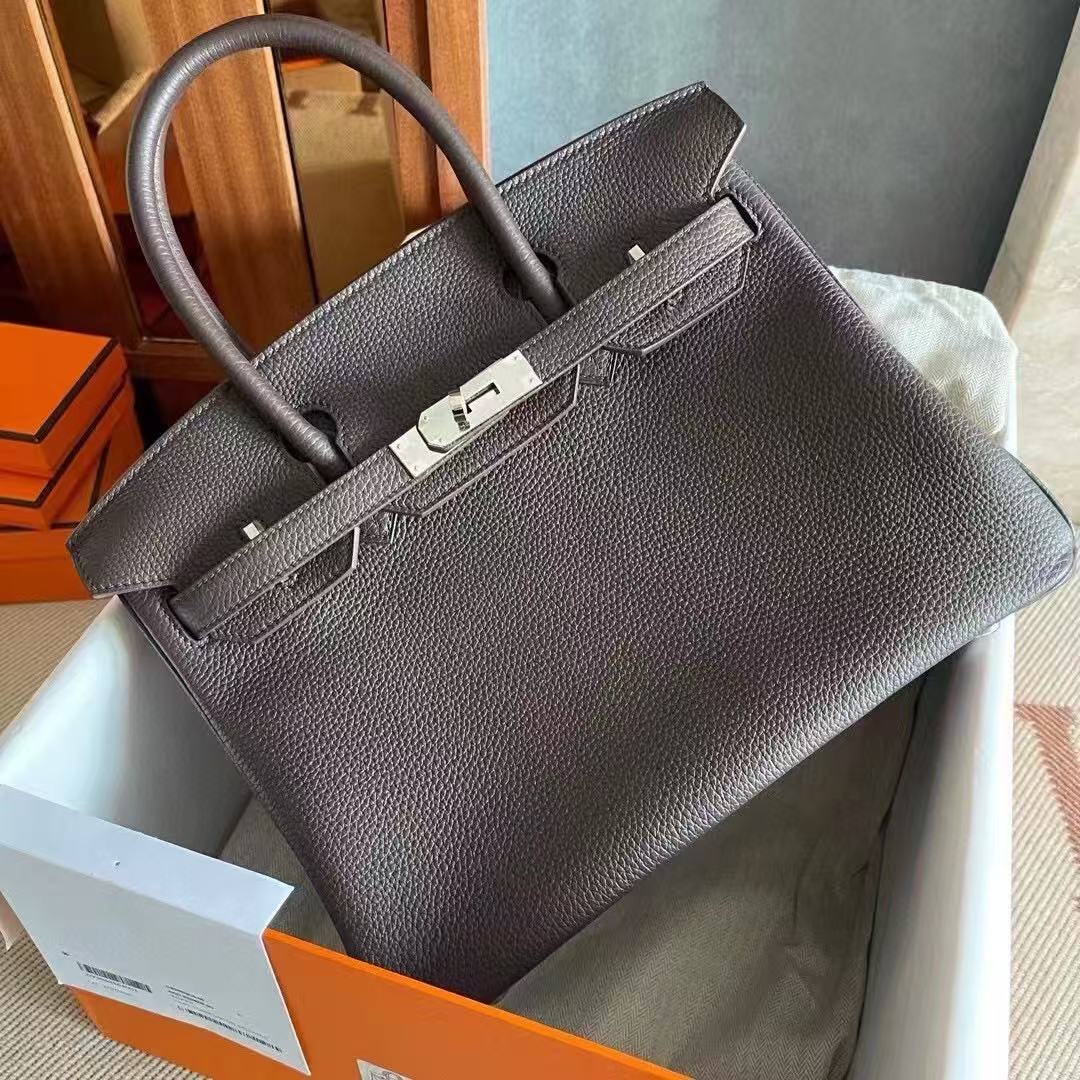 Hermes 2026 Birkin Bag Chocoate Brown Togo Leather Silver Hardware