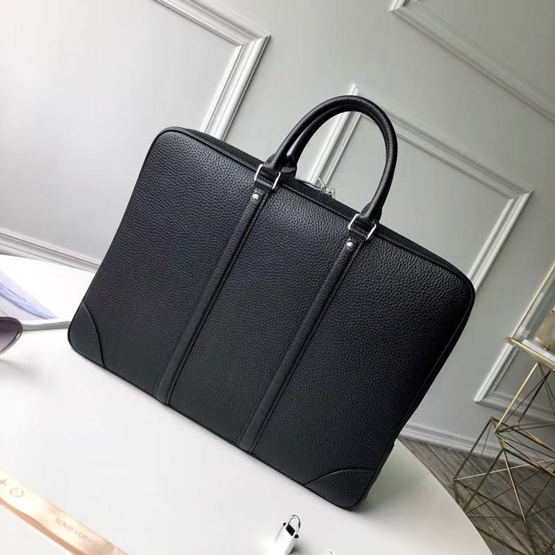 Louis Vuitton 2026 Porte-Documents Voyage PM Bag Black Cowhide