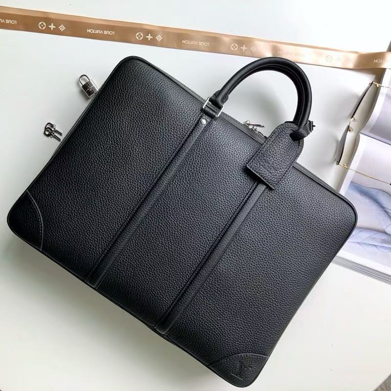 Louis Vuitton 2026 Porte-Documents Voyage PM Bag Black Cowhide