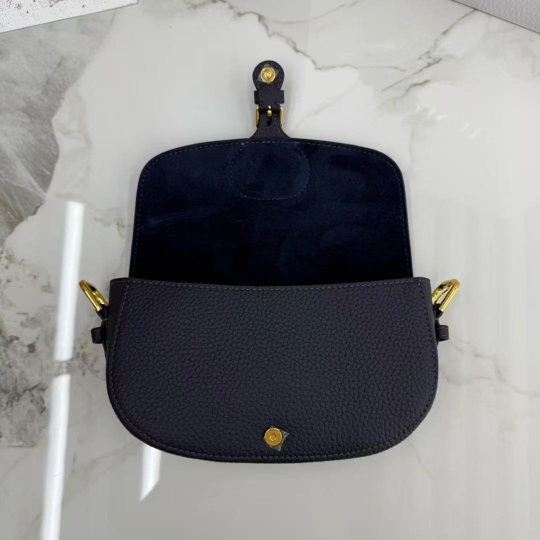 Dior 2026 Bobby Bag 21cm Navy Blue Grained Cowhide