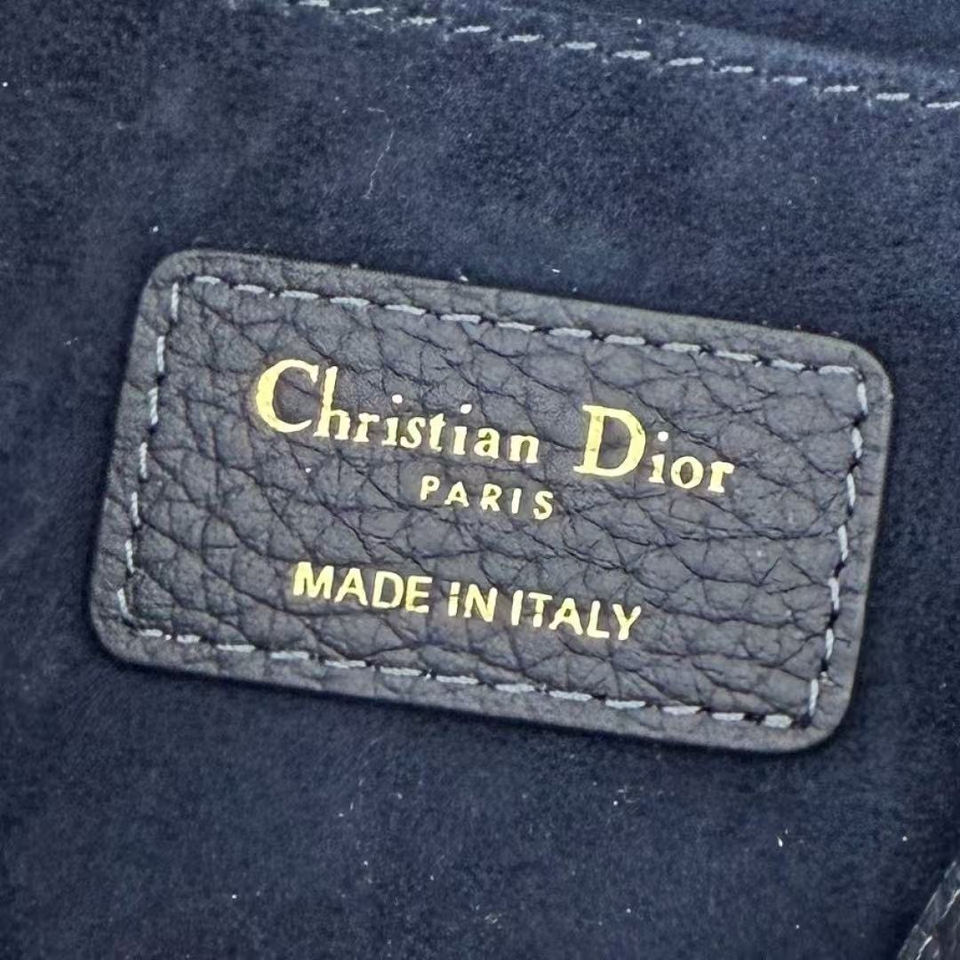 Dior 2026 Bobby Bag 21cm Navy Blue Grained Cowhide