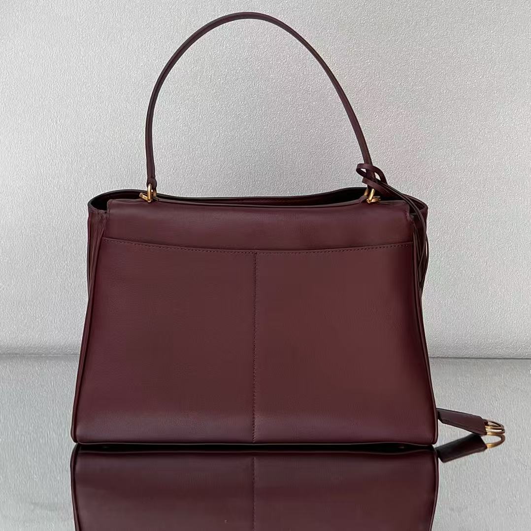 Balenciaga 2026 Rodeo Bag 29 Burgundy Calfskin Gold Hardware