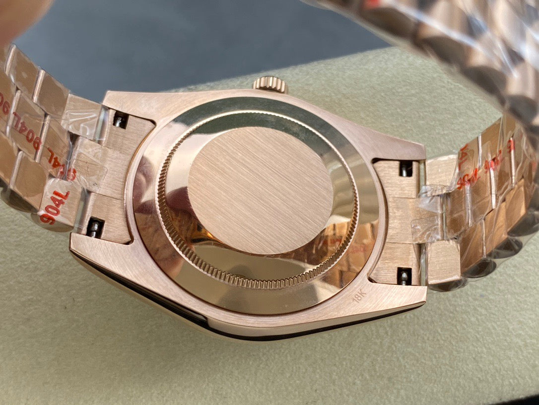 Rolex Day-Date 40mm Everose Gold Steel Chocolate Dial
