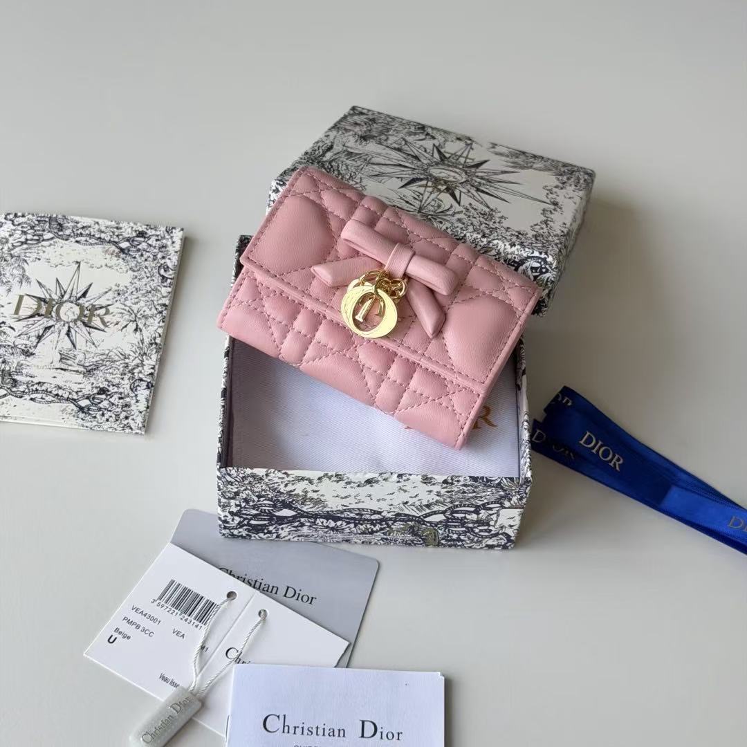Dior 2026 Freesia Wallet and Card Holder Lambskin 156789