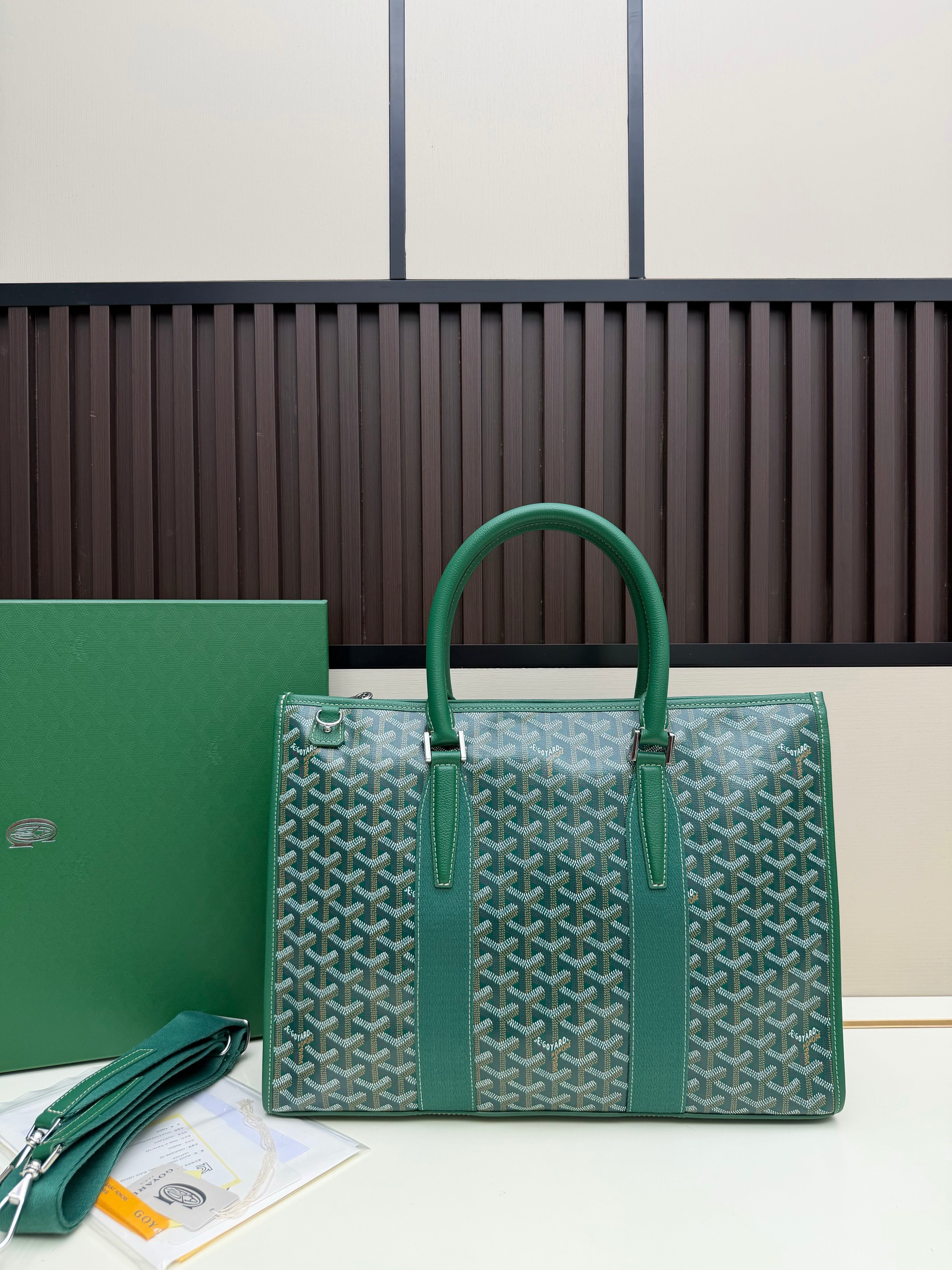 Goyard 2026 Morvan Document Bag 39cm Goyardine Canvas