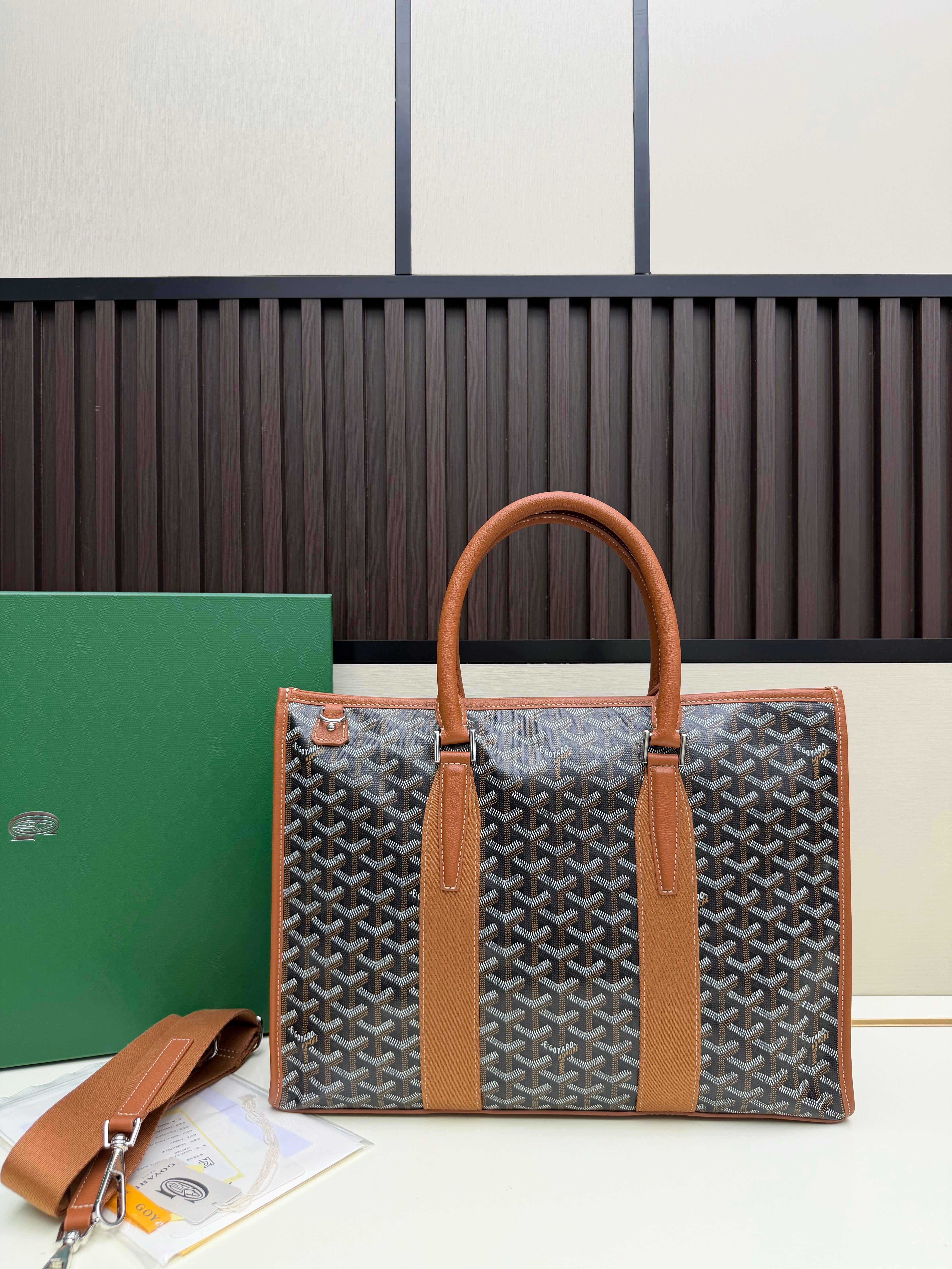 Goyard 2026 Morvan Document Bag 39cm Goyardine Canvas