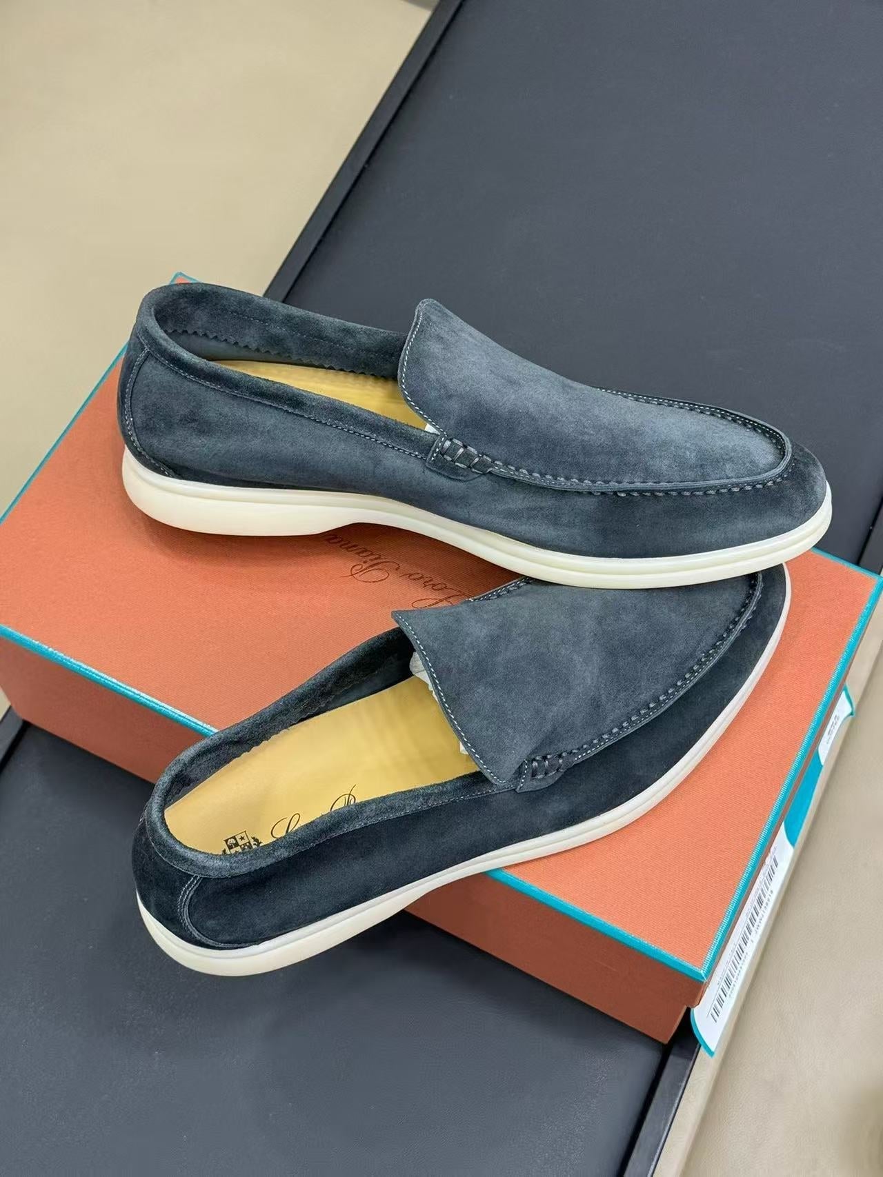 Loro Piana 2026 Summer Walk Loafer Dark Grey Suede Leather