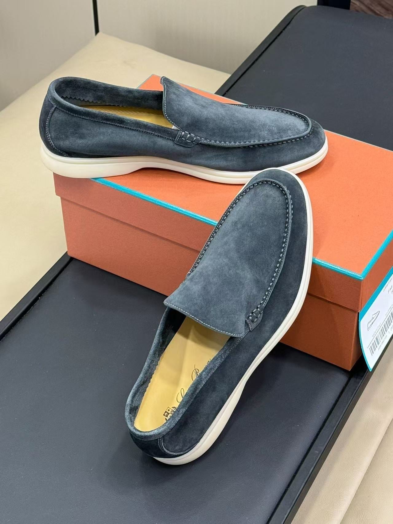 Loro Piana 2026 Summer Walk Loafer Dark Grey Suede Leather