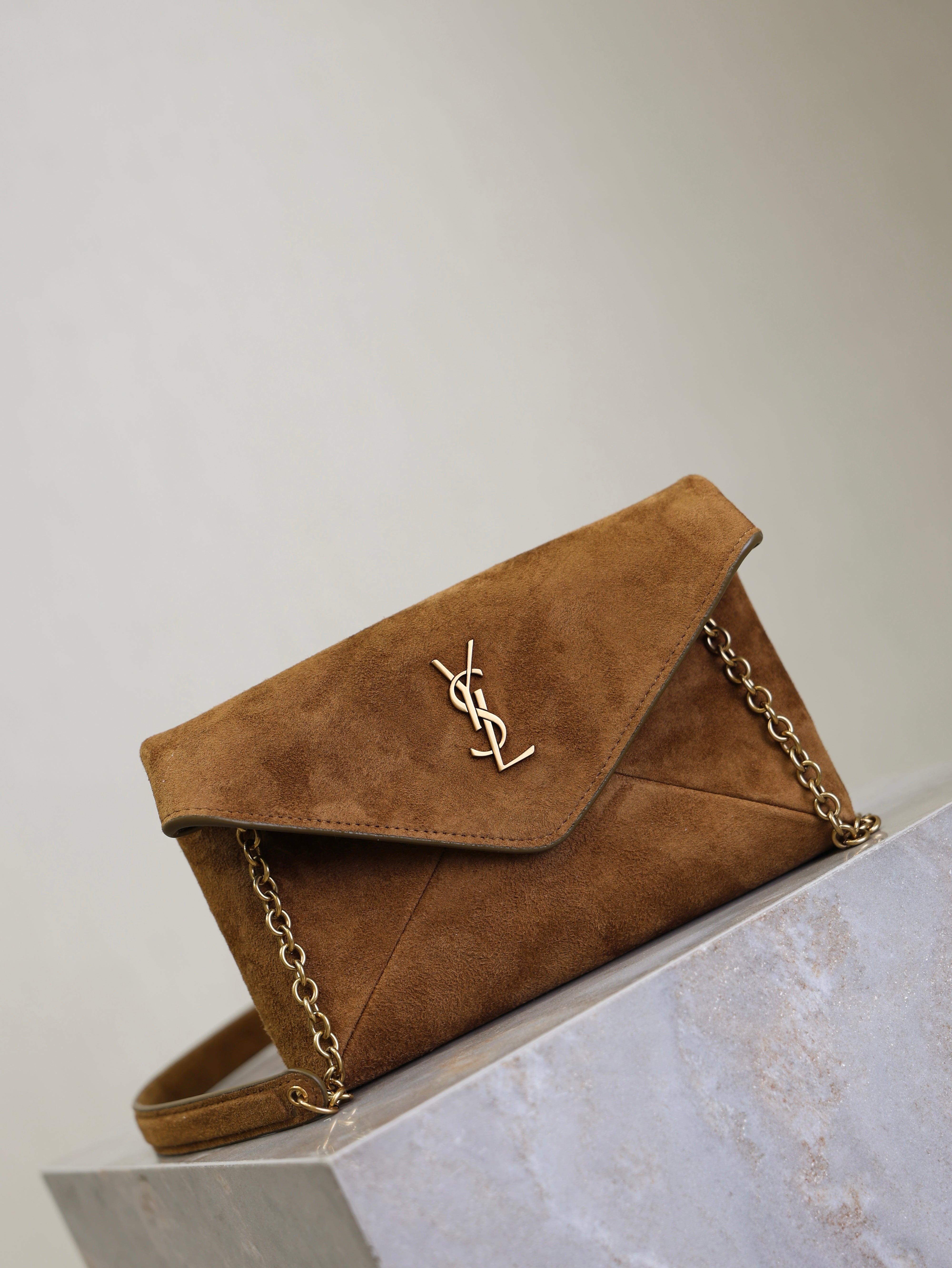 YSL 2026 Bag 19cm Brown Caramel Suede