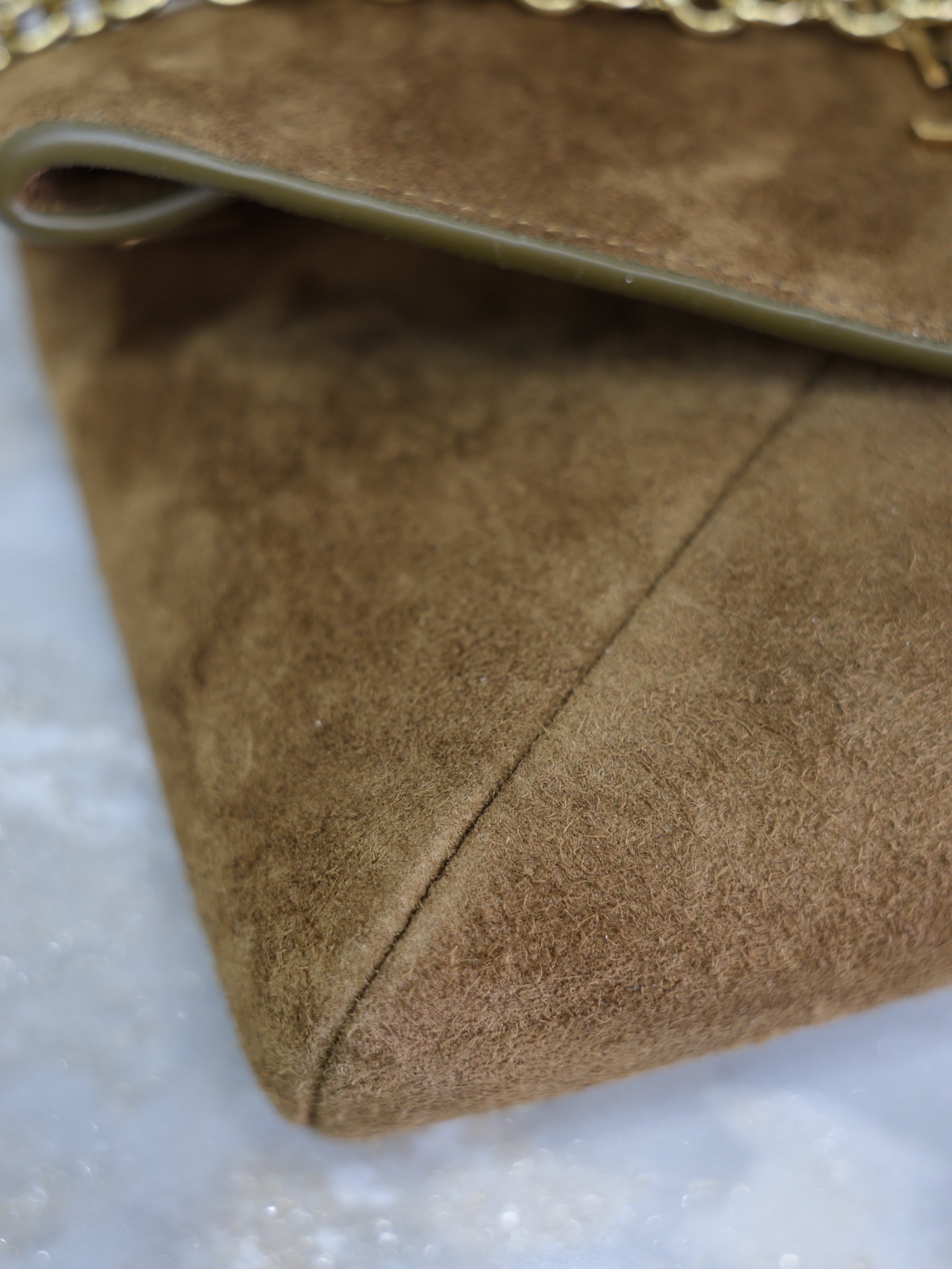 YSL 2026 Bag 19cm Brown Caramel Suede