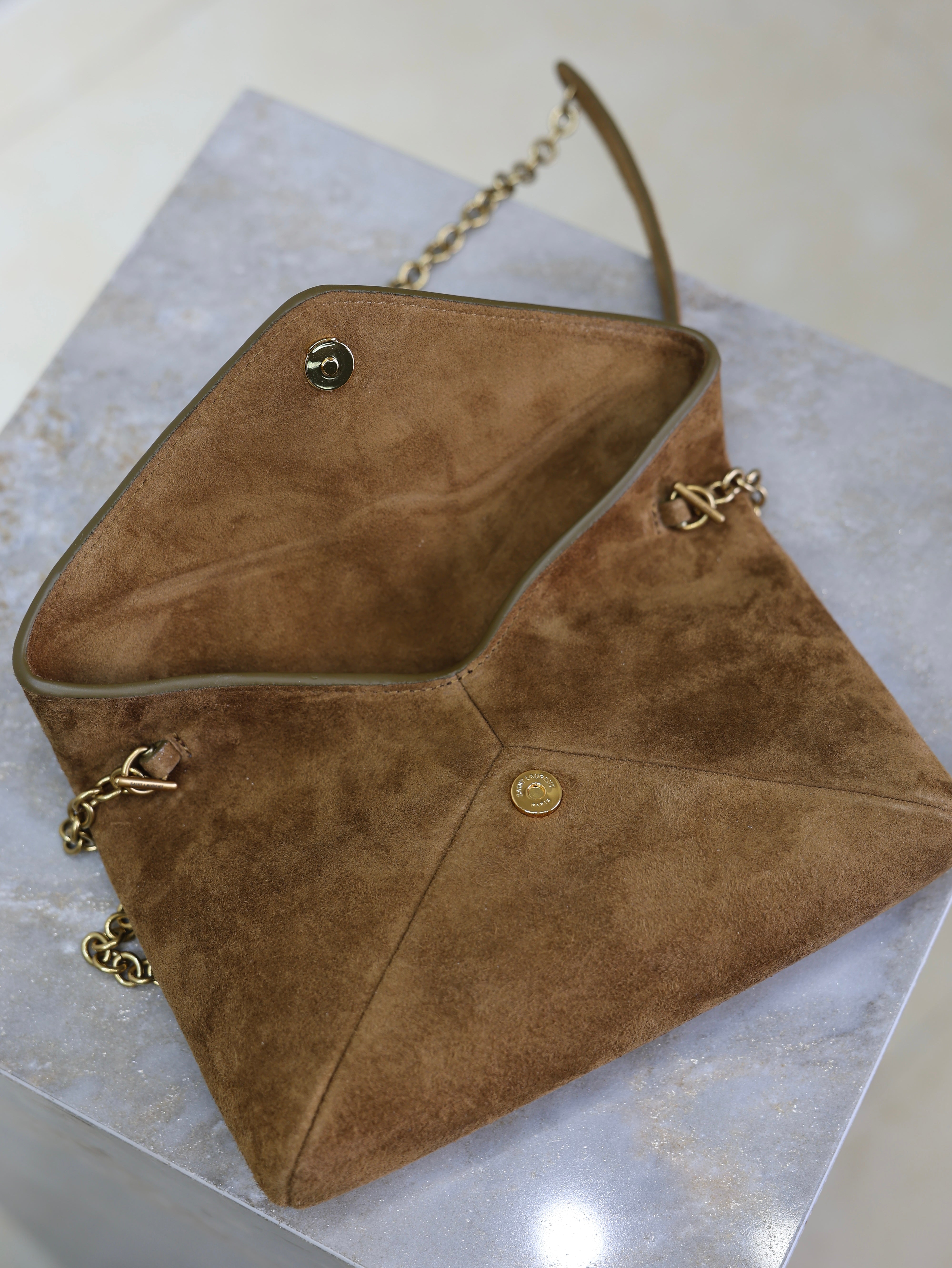 YSL 2026 Bag 19cm Brown Caramel Suede