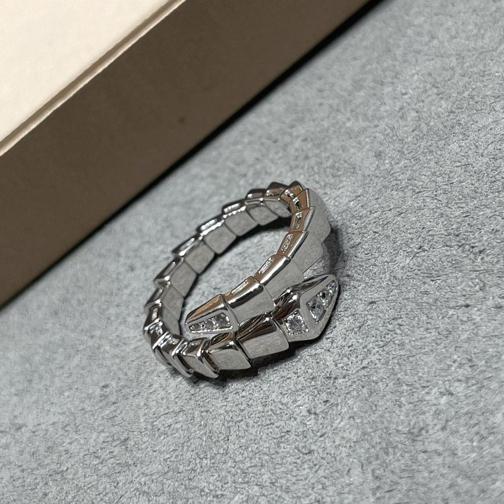 BVL Serpenti Viper Ring With Diamonds