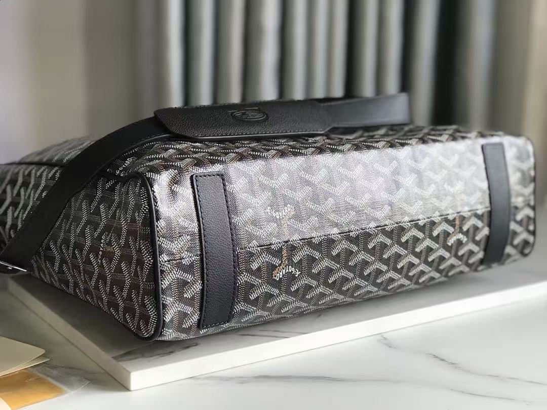 Goyard 2026 Voltaire Bag 38cm Black Goyardine Canvas