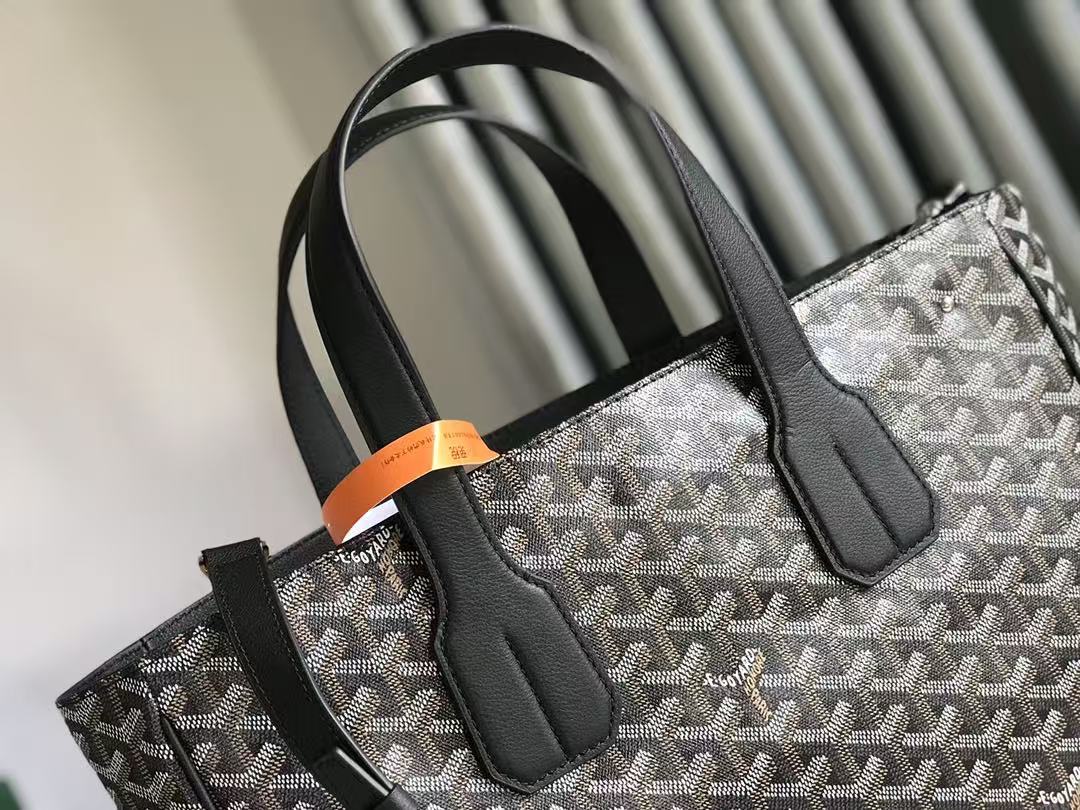 Goyard 2026 Voltaire Bag 38cm Black Goyardine Canvas