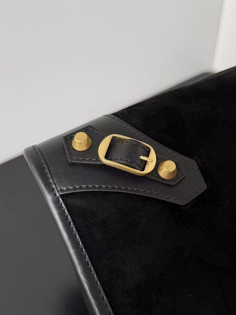 Balenciaga 2026 Le City Bag 37cm Black Suede Leather