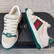 Gucci 2026 Screener Sneaker White Green Red Mesh Leather