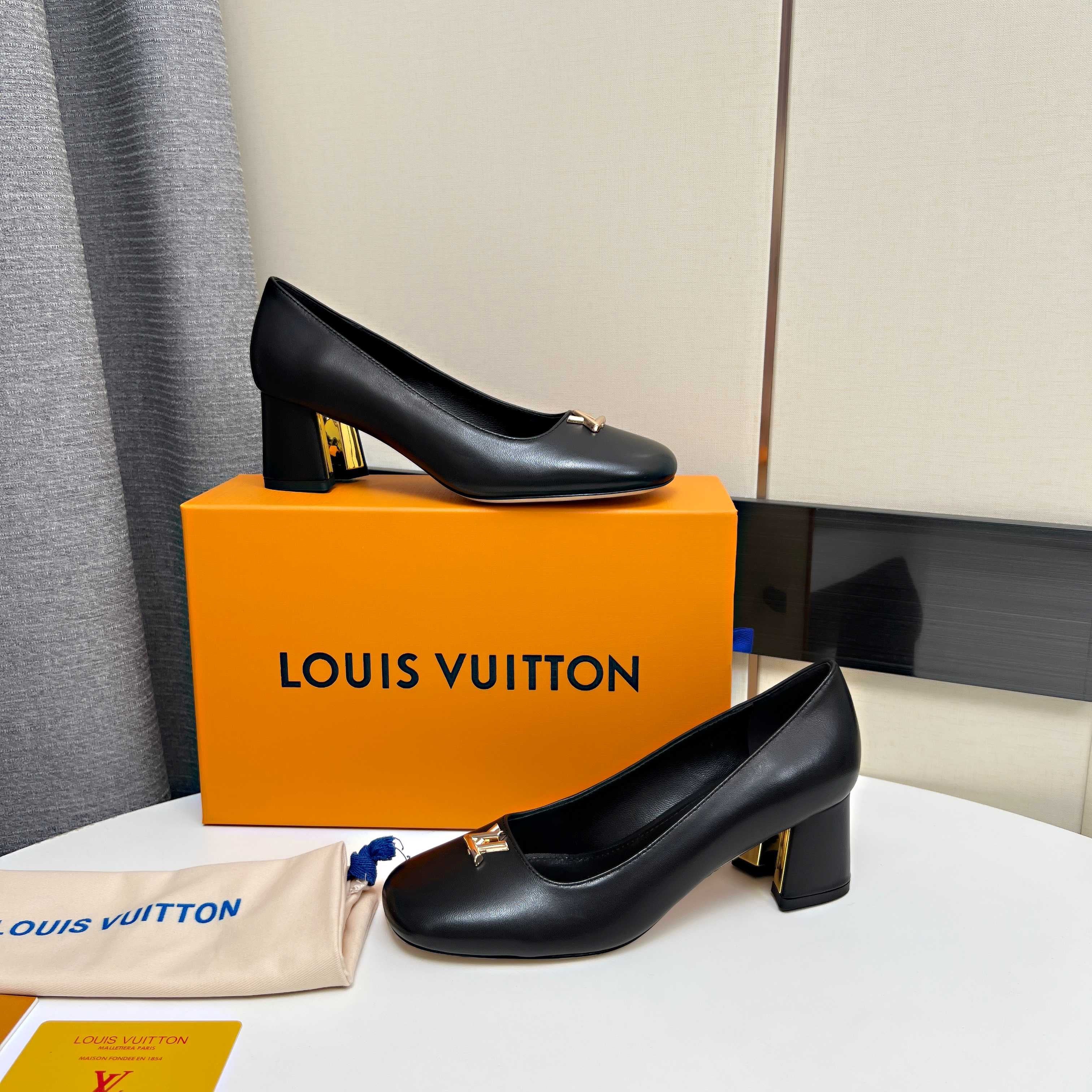 Louis Vuitton 2026 Swing Pump 55mm Black Lambskin