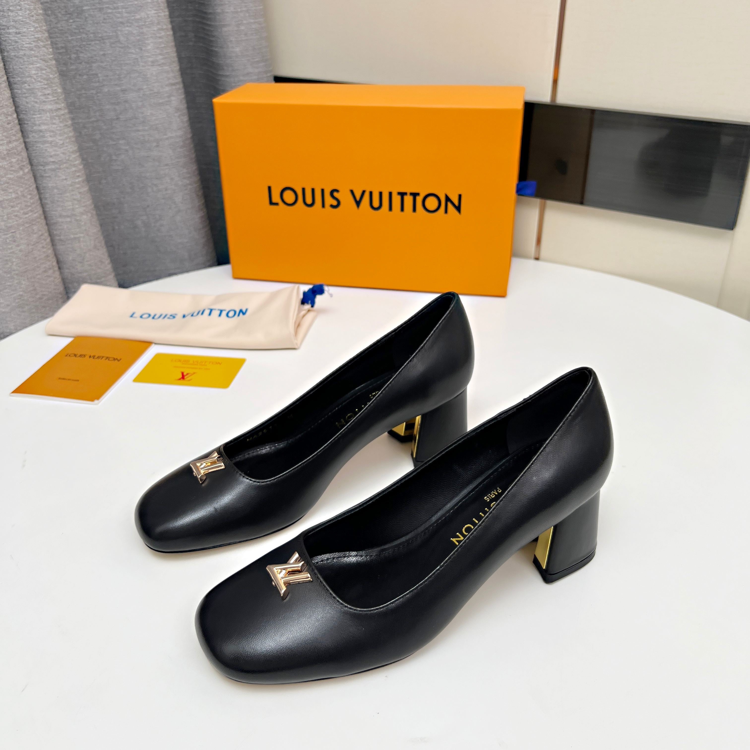 Louis Vuitton 2026 Swing Pump 55mm Black Lambskin