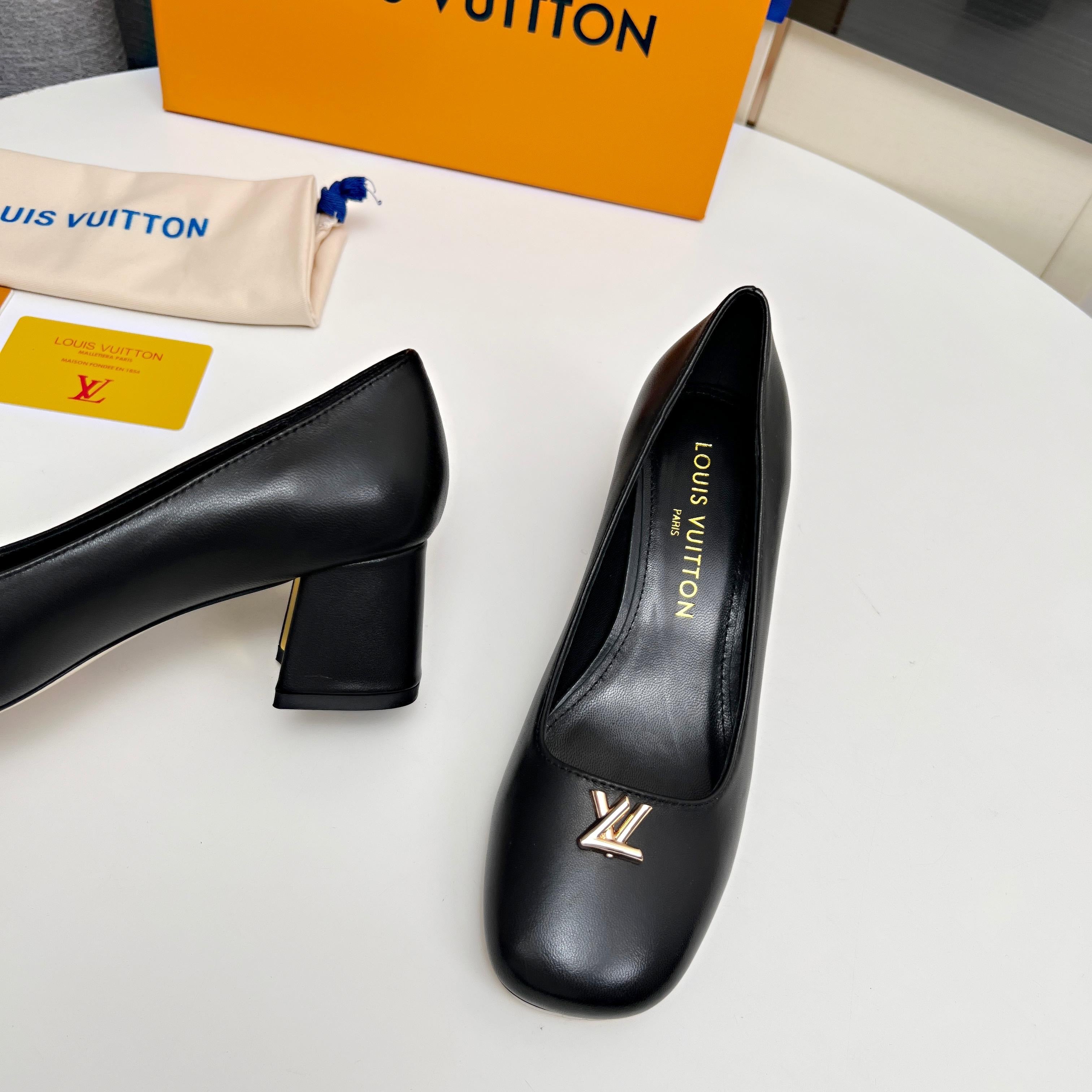 Louis Vuitton 2026 Swing Pump 55mm Black Lambskin