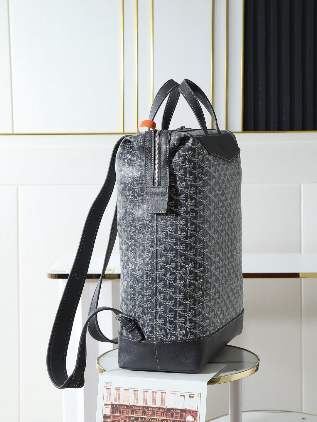 Goyard 2026 Cisalpin Backpack 43cm Grey Black Goyardine Canvas