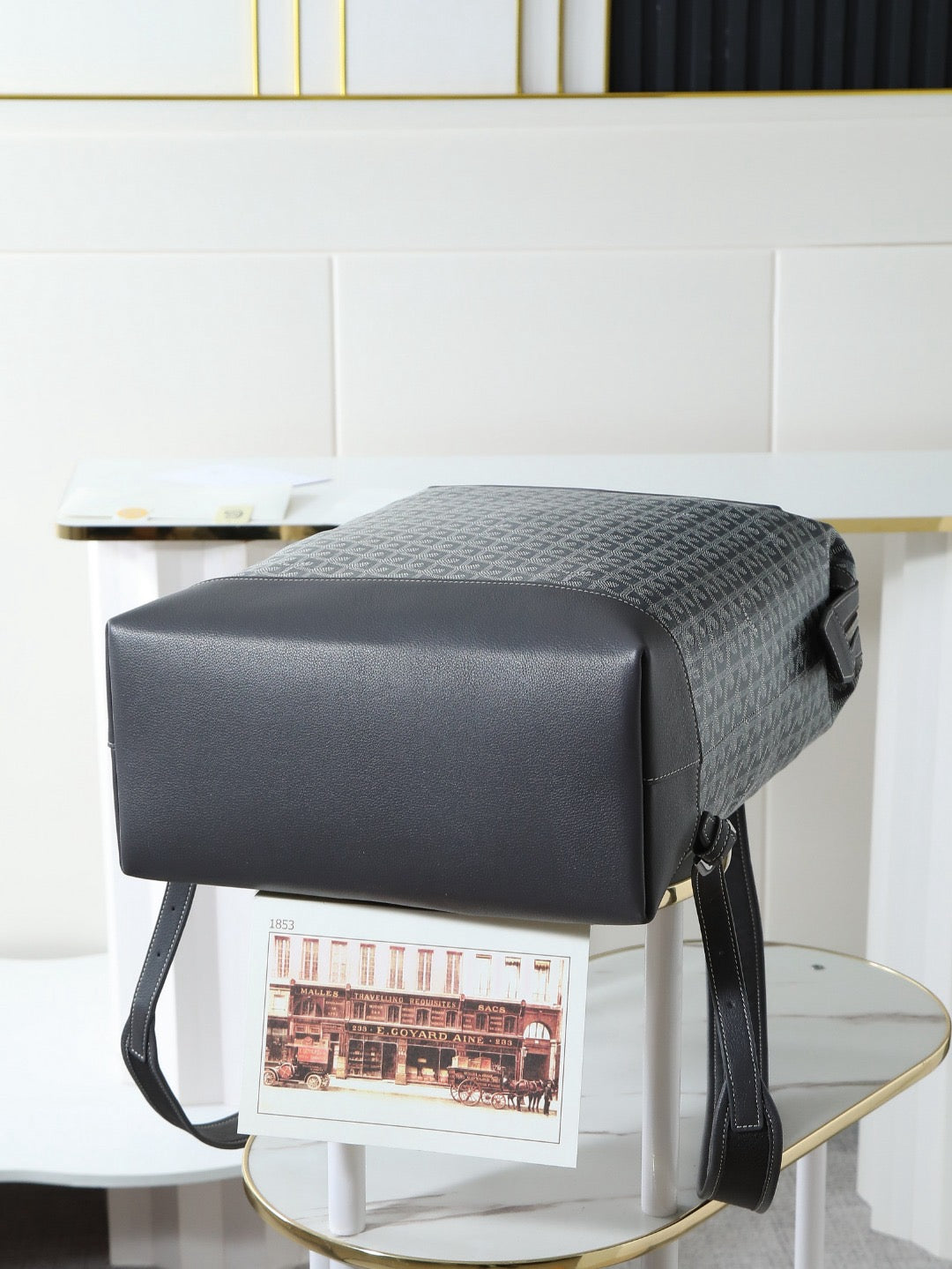 Goyard 2026 Cisalpin Backpack 43cm Grey Black Goyardine Canvas