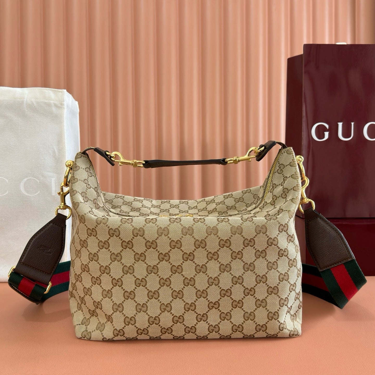 Gucci 2026 Brera Bag 33cm Beige Monogram Canvas