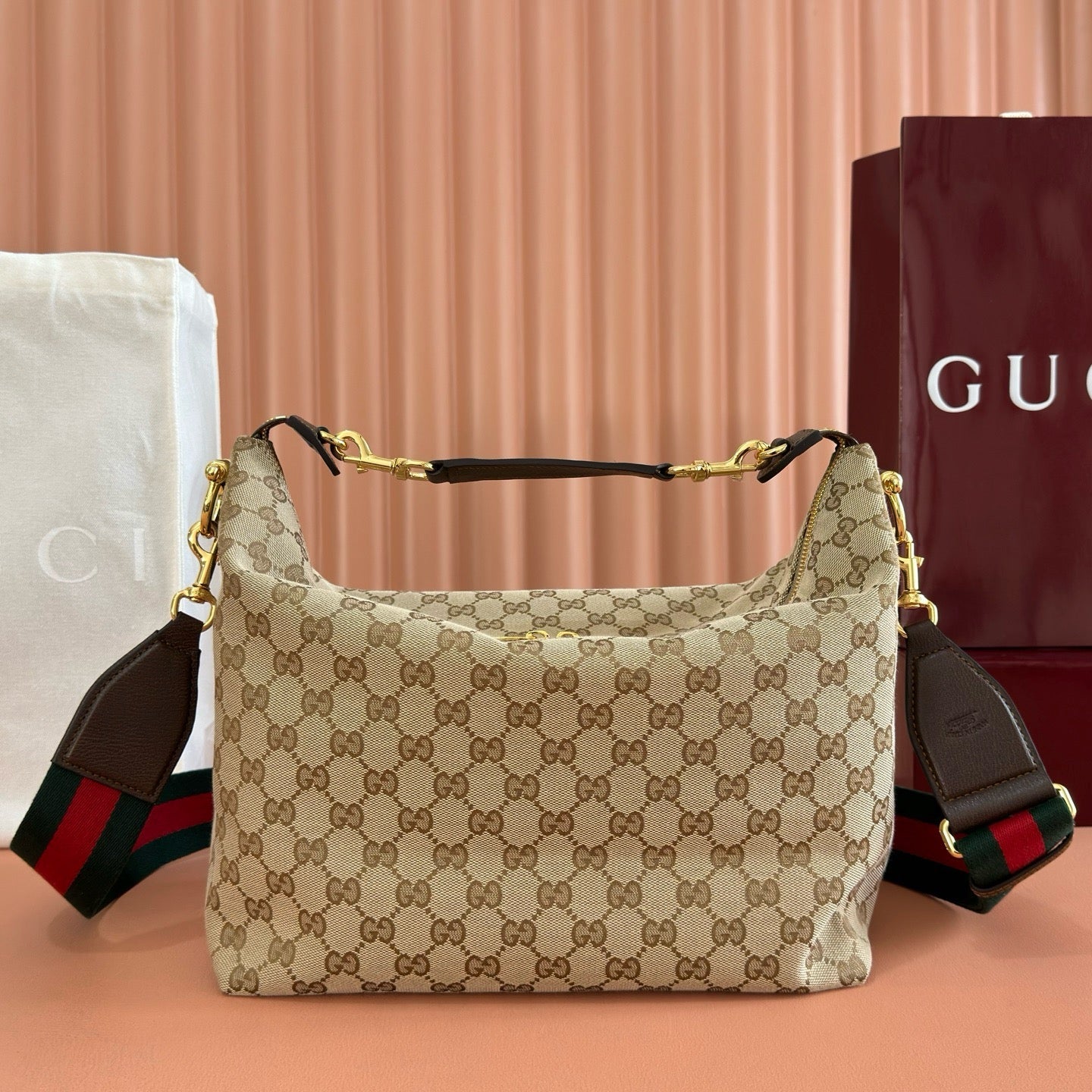 Gucci 2026 Brera Bag 33cm Beige Monogram Canvas