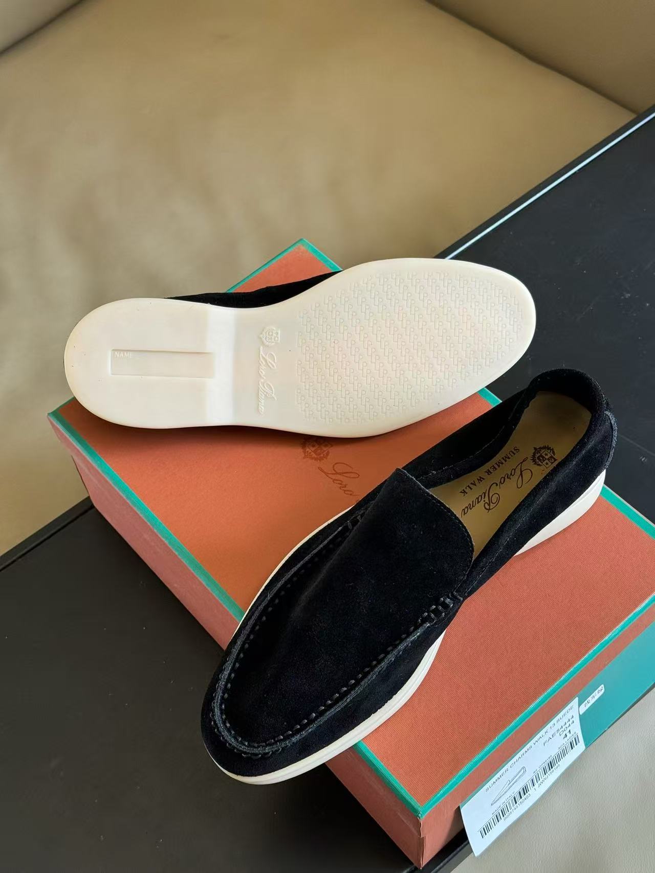 Loro Piana 2026 Summer Walk Loafer Black Suede Leather