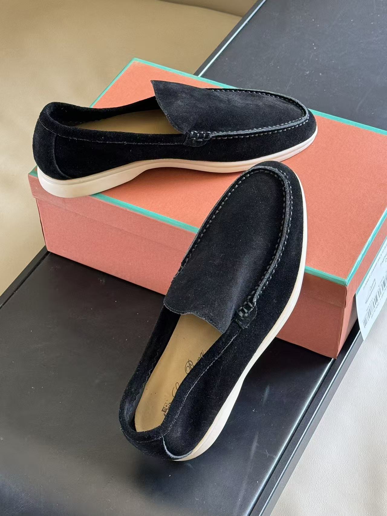 Loro Piana 2026 Summer Walk Loafer Black Suede Leather