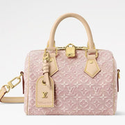 Louis Vuitton 2026 Speedy Bandoulière 20cm Pink Beige Jacquard