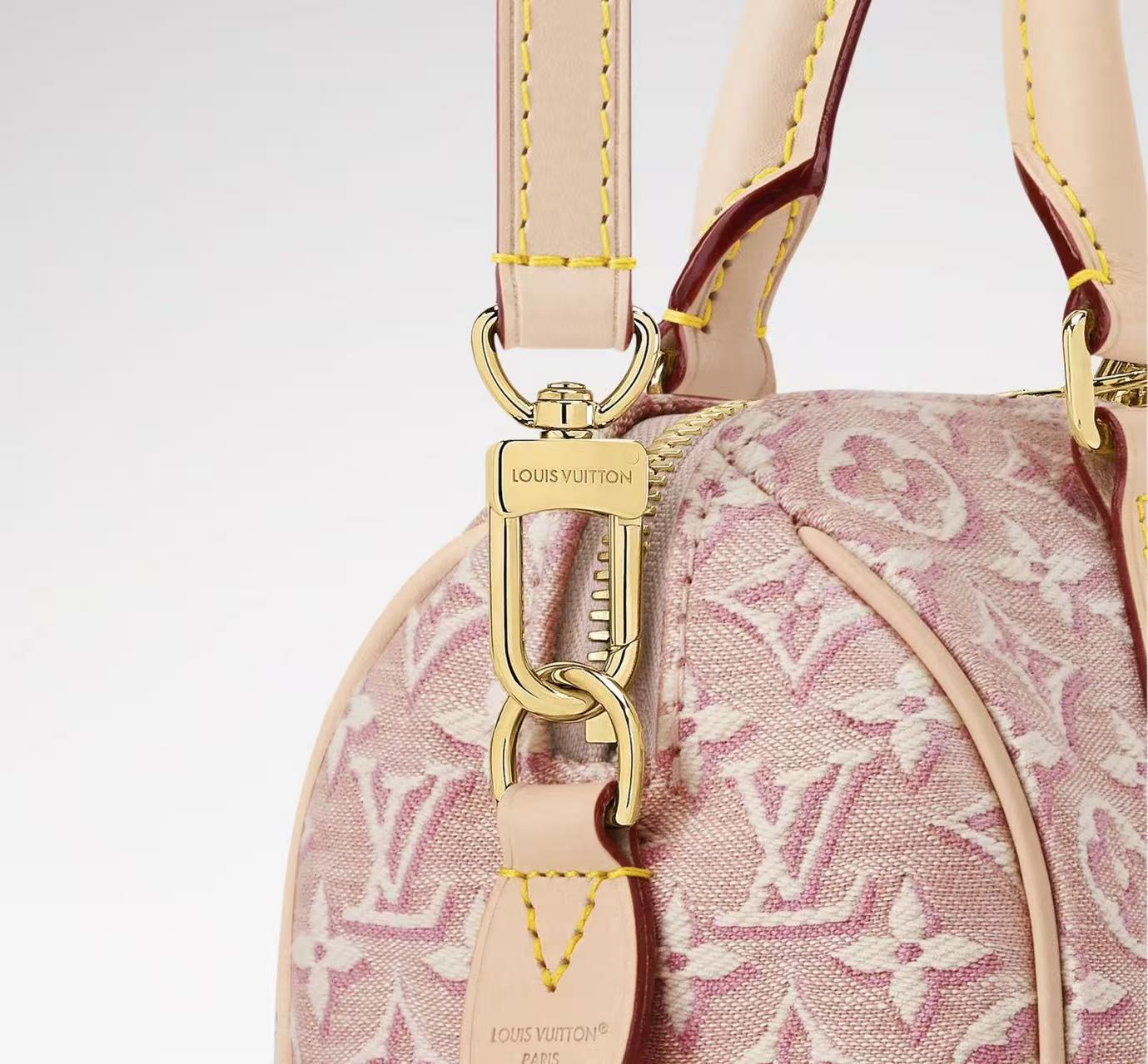 Louis Vuitton 2026 Speedy Bandoulière 20cm Pink Beige Jacquard