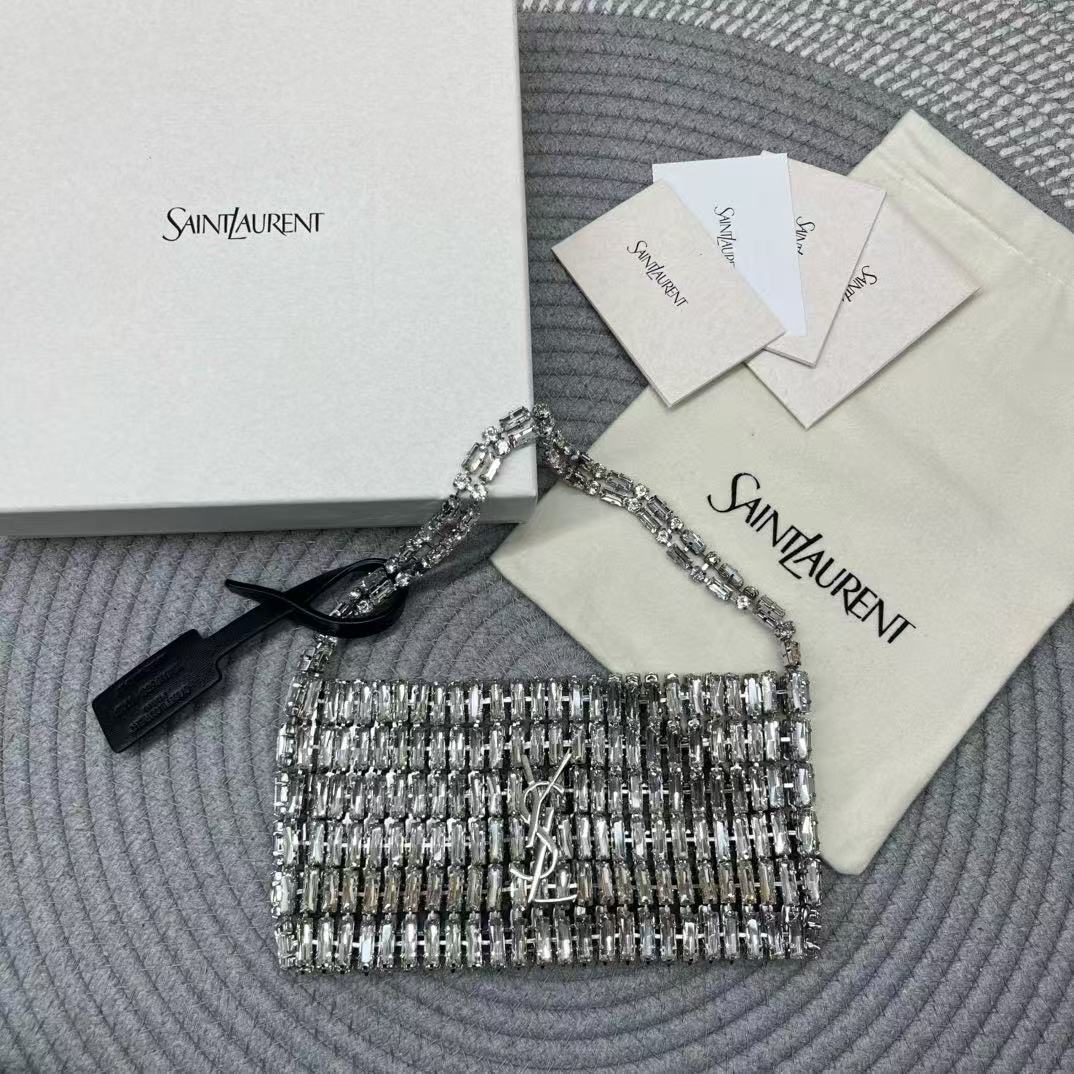 YSL 2026 Evening Bag 18cm Crystal