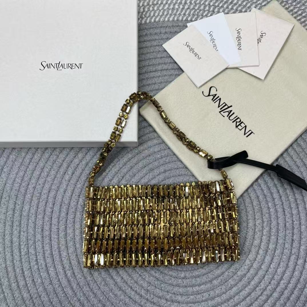 YSL 2026 Evening Bag 18cm Crystal