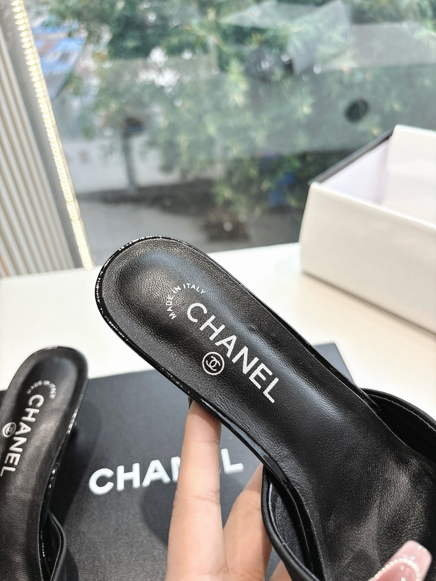 Chanel 2026 Black Bow Mule 80mm Leather