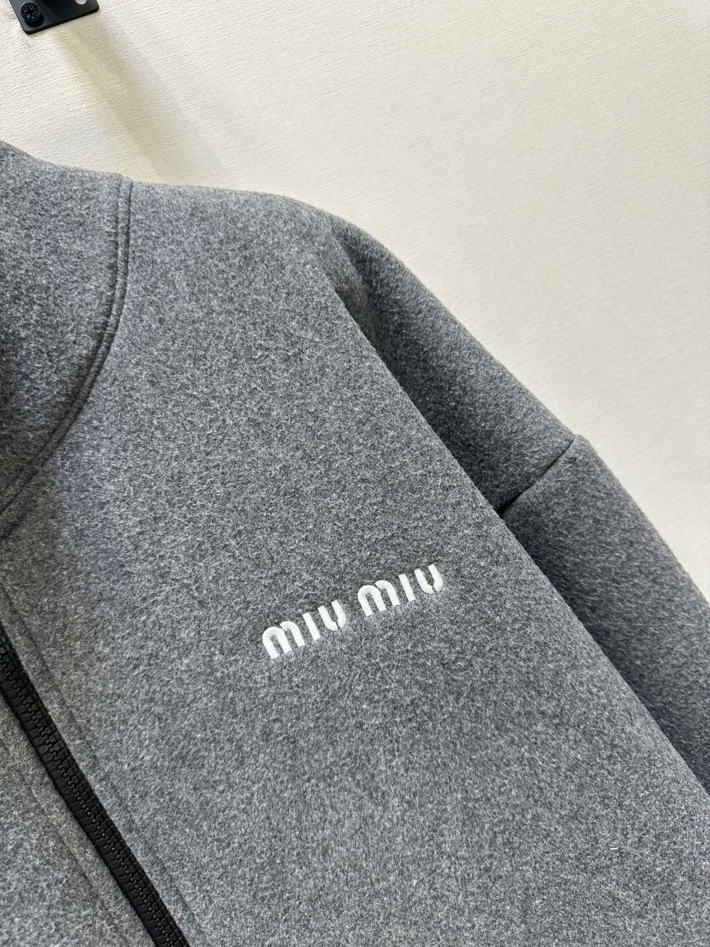 Miumiu 2026 Fleece Sweatshirt Grey Polyester