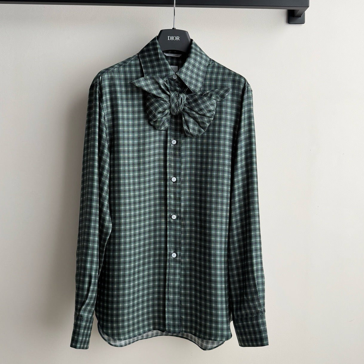 Dior 2026 Bow Shirt Green Cotton