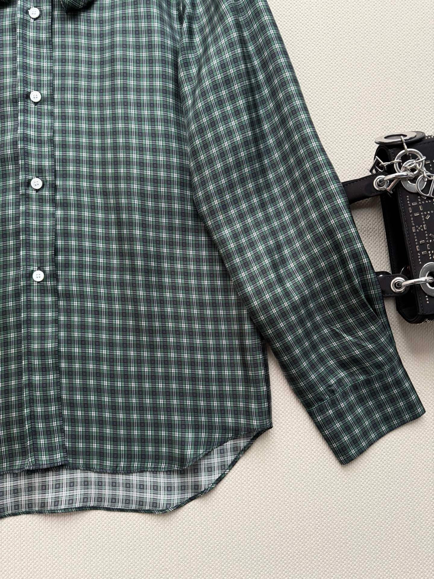 Dior 2026 Bow Shirt Green Cotton