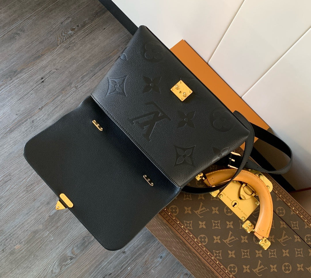 LV 2026 Madeleine Bag 30cm Black Gold Monogram Empreinte Embossed Leather