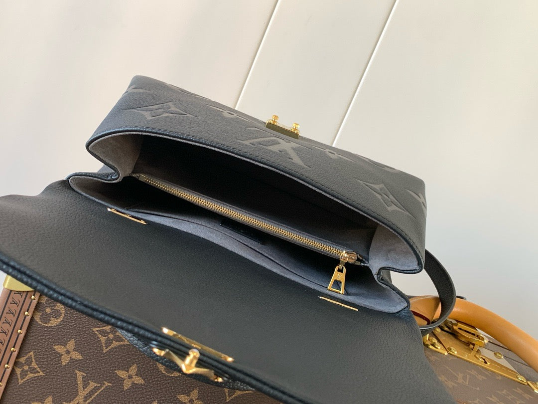 LV 2026 Madeleine Bag 30cm Black Gold Monogram Empreinte Embossed Leather