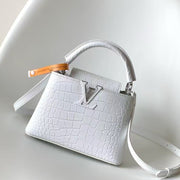 Louis Vuitton 2026 Capucines Crocodile Bag White Leather