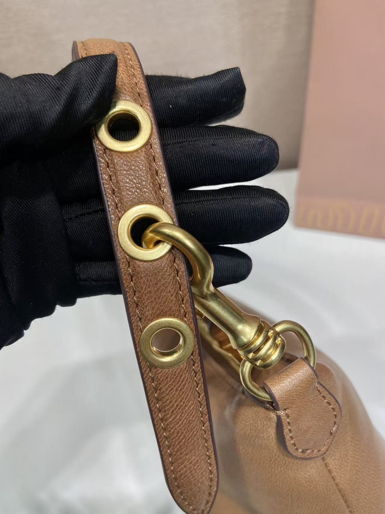 Miumiu 2026 Shoulder Bag 18.5cm Brown Nappa Leather
