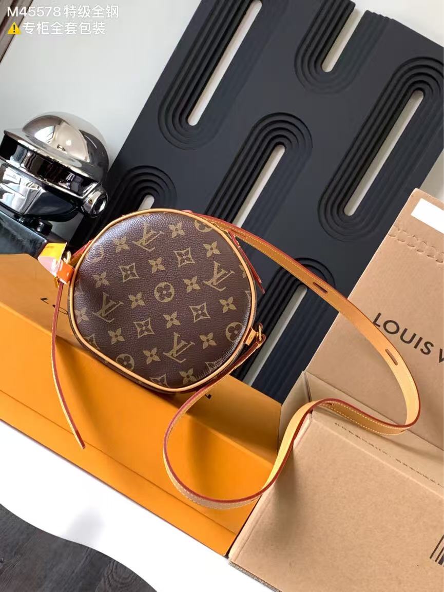 Louis Vuitton 2026 Boite Chapeau Bag 18cm Brown Canvas Cowhide