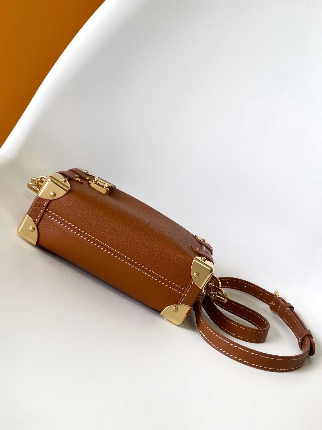 Louis Vuitton 2026 Side Trunk PM Bag 21cm Brown Leather