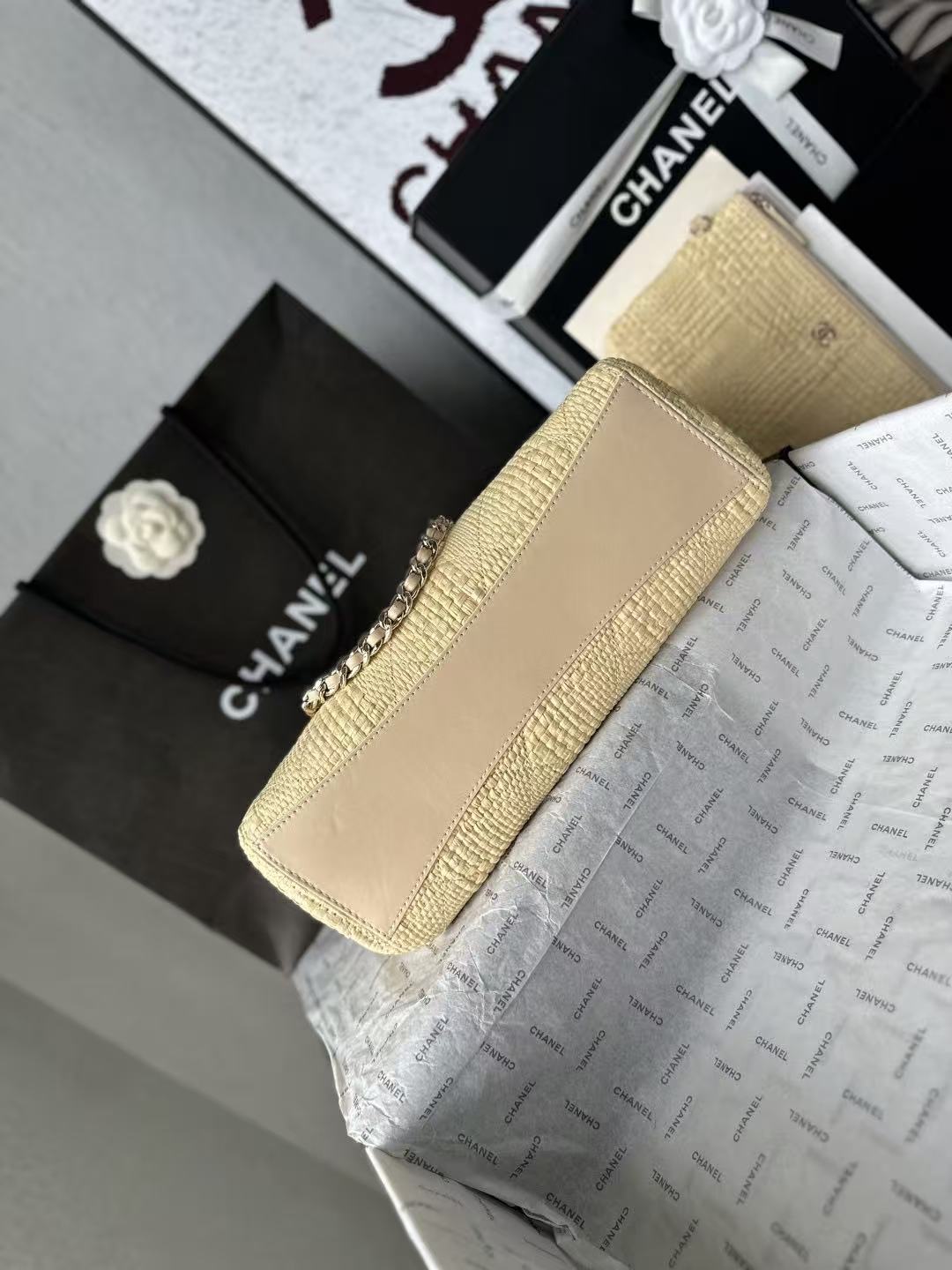 Chanel 2026 Shopping Bag 32cm Braided Raffia Woven Leather