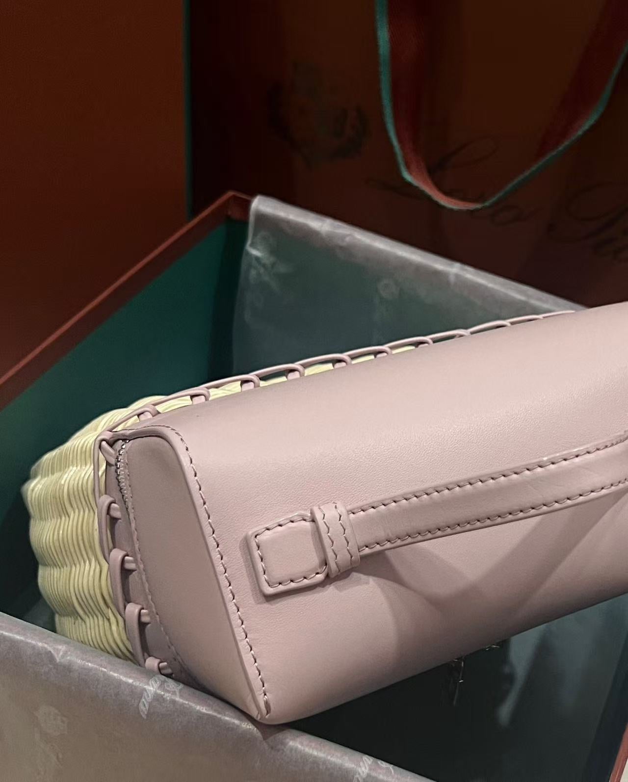 Loro Piana 2026 Extra Pocket L19 Bag Beige Pink Rattan Leather
