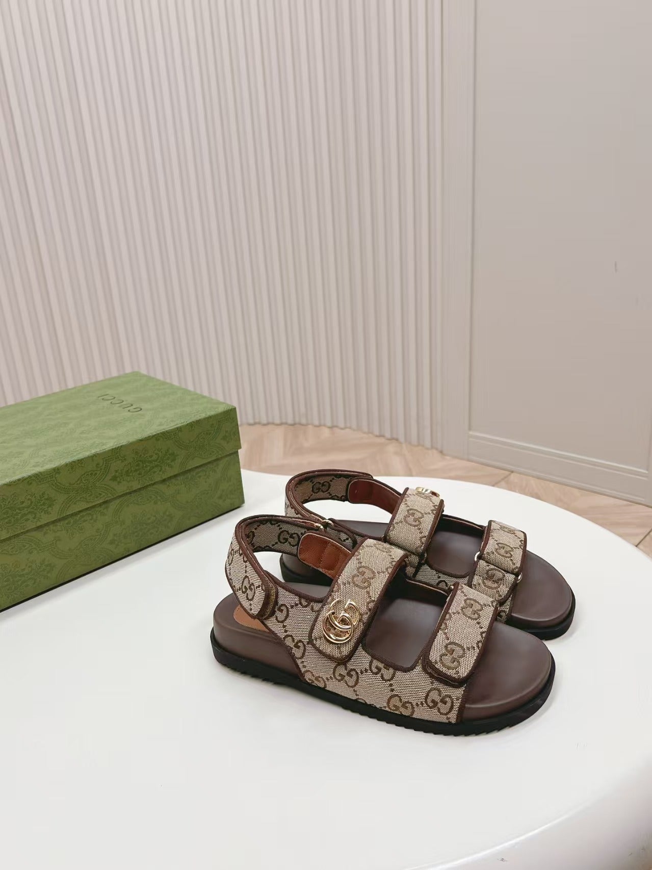 Gucci 2026 GG Pattern Sandal Canvas Leather