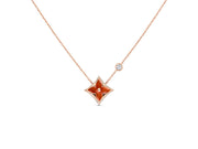 STAR NECKLACE PINK GOLD 1 DIAMOND