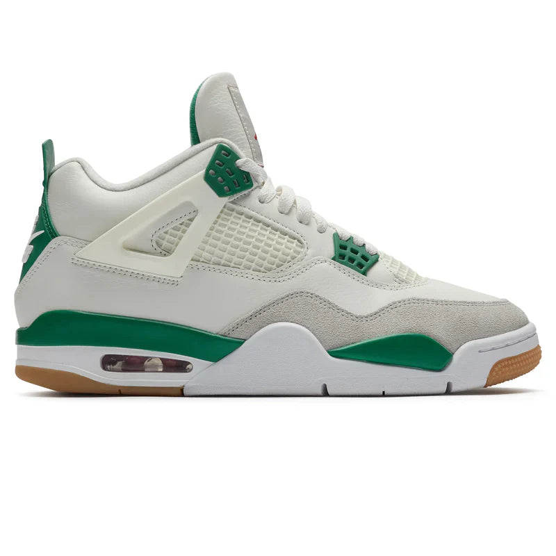 Nike Jordan 4 Retro Pine Green Ivory Gray Suede Leather