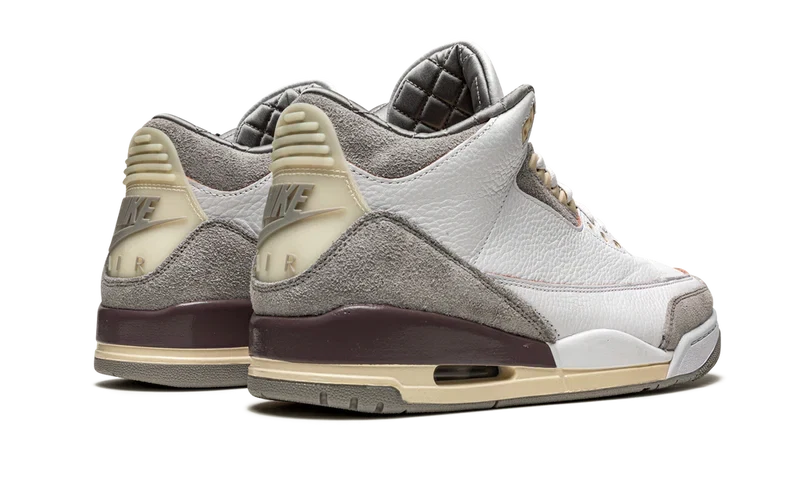 Nike Air Jordan 3 Retro White Gray Brown Suede Leather
