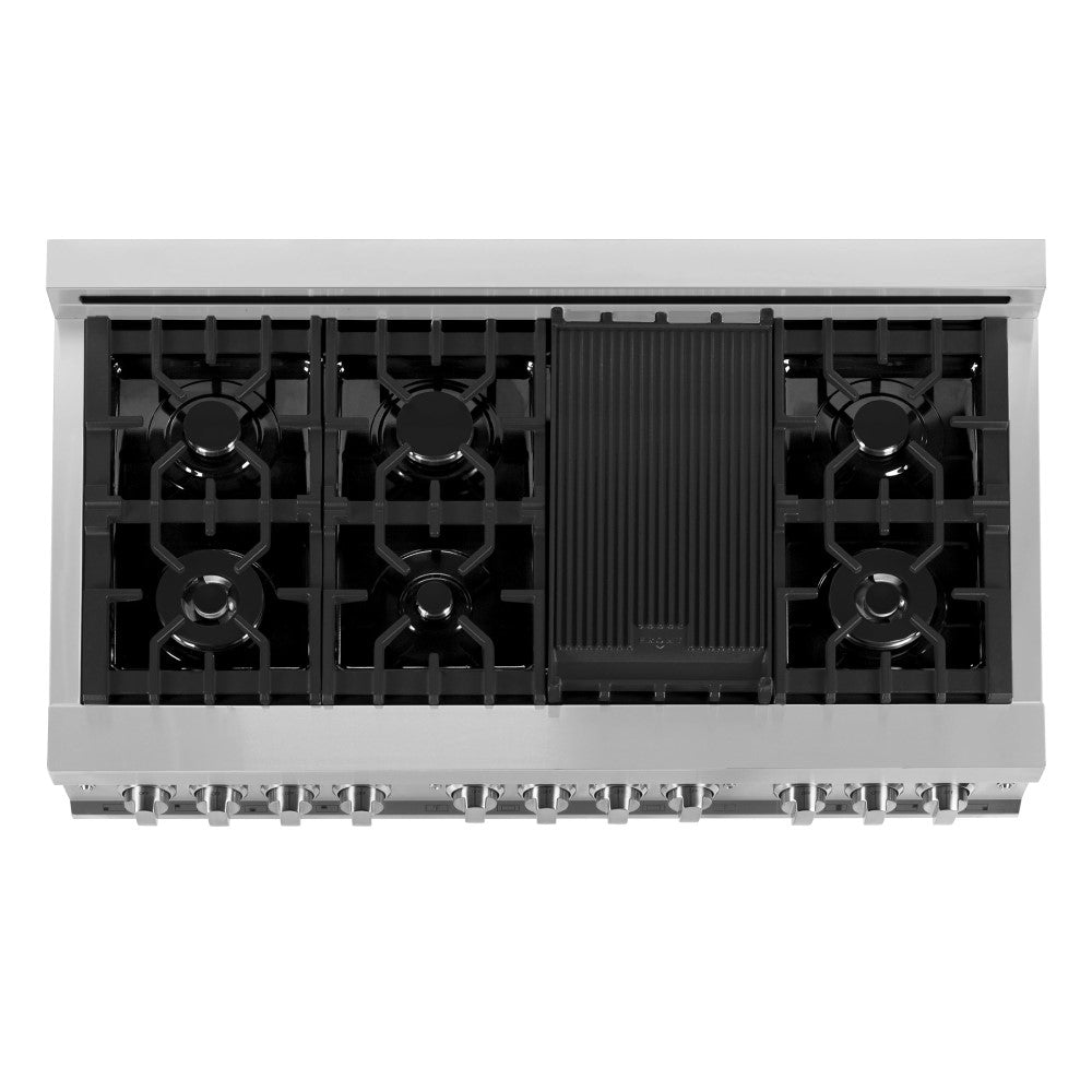ZLINE 48" Professional Dual Fuel Range in Stainless Steel with Color Door Options (RA48)